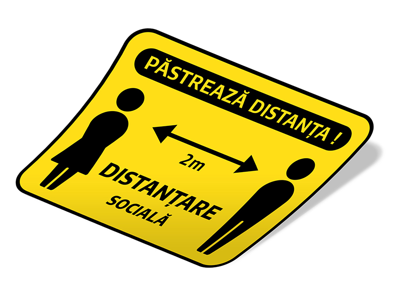 Sticker Informativ Covid-19 - Pastreaza distanta sociala